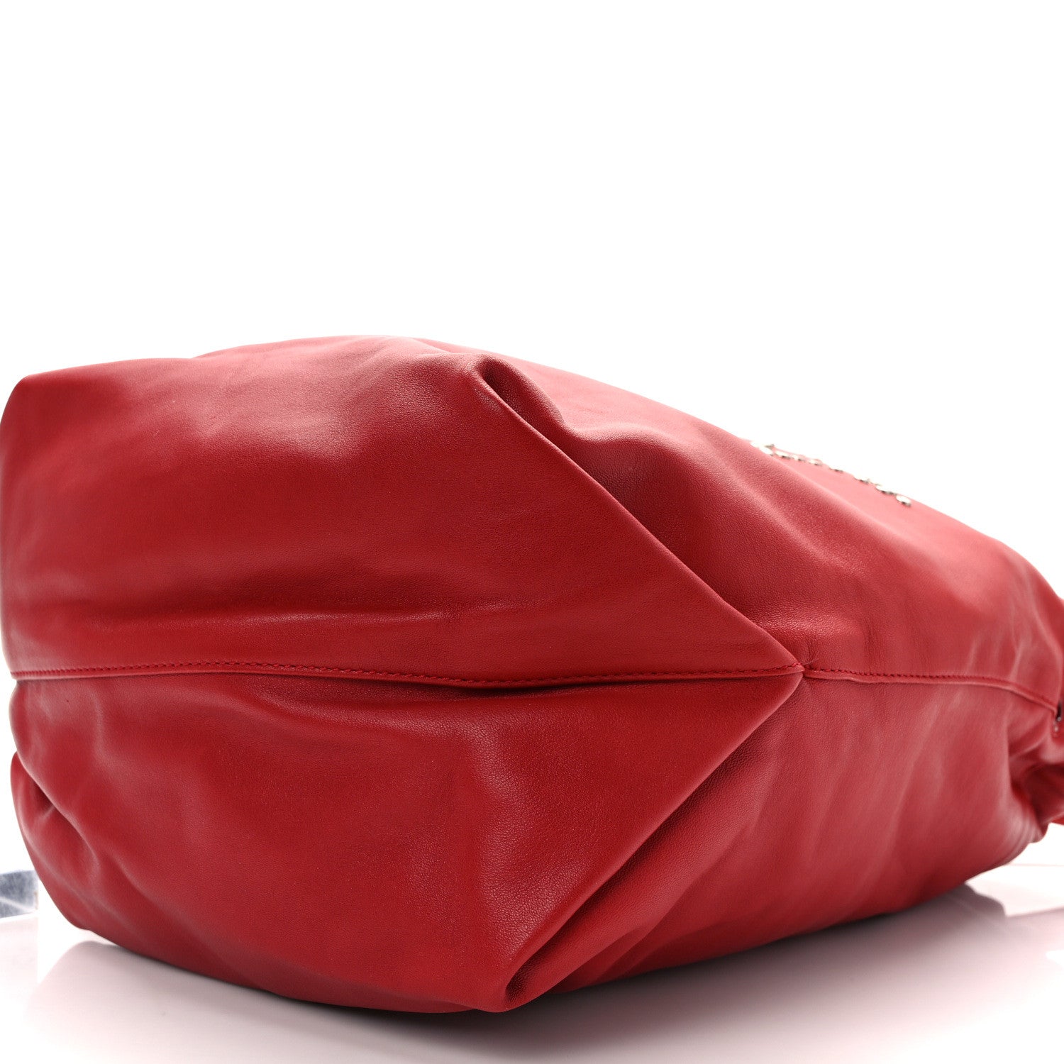 Saint Laurent Lambskin Charm Studded Teddy Drawstring Bag Eros Red 10 of 13