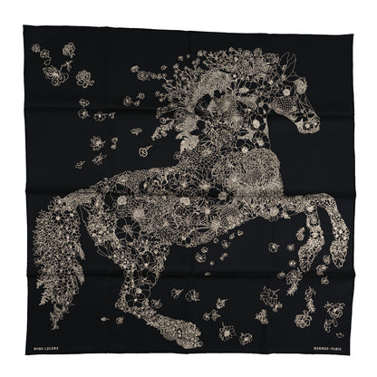 Hermes Silk Robe Legere Scarf 90 Black White 1 of 4