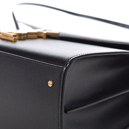 Saint Laurent Grain de Poudre Medium Classic Monogram Cassandra Top Handle Black Rouge Legion 11 of 14