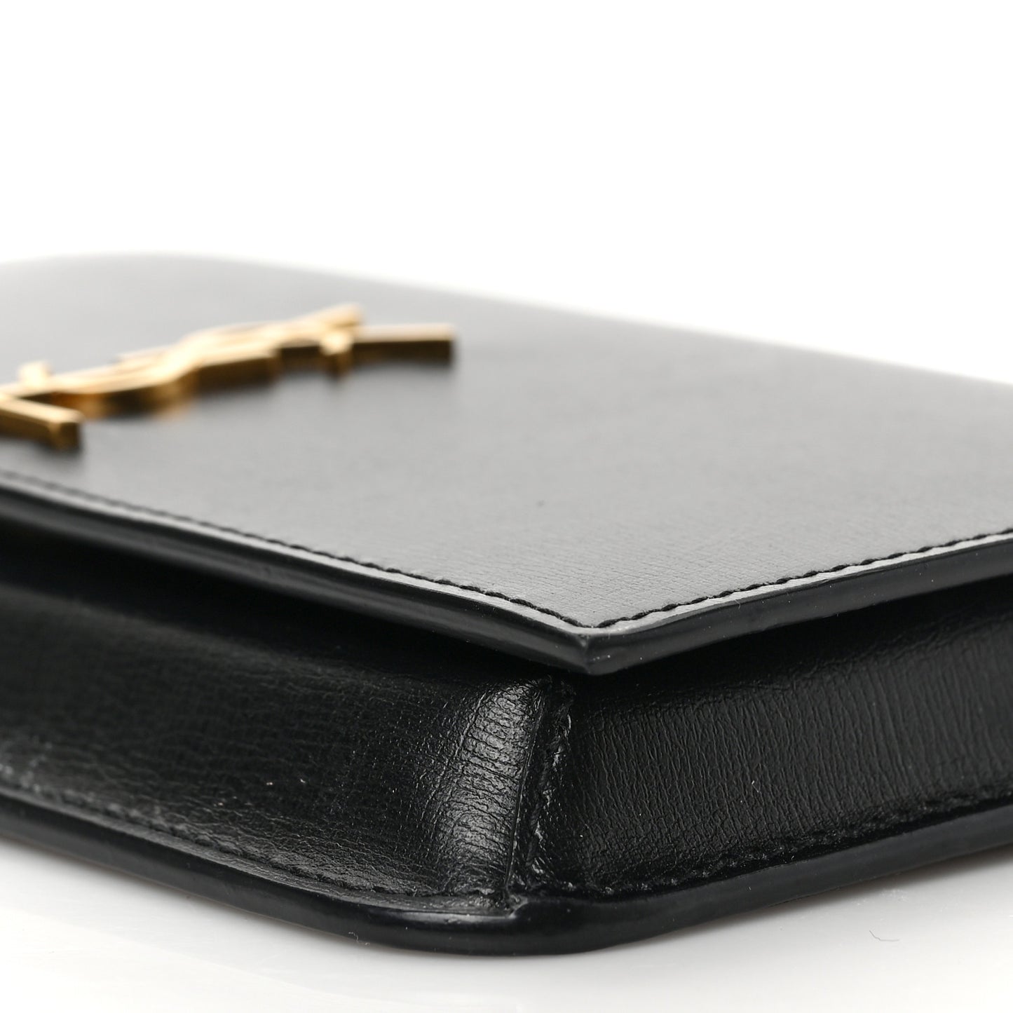 Smooth Calfskin Monogram Phone Holder Crossbody Black