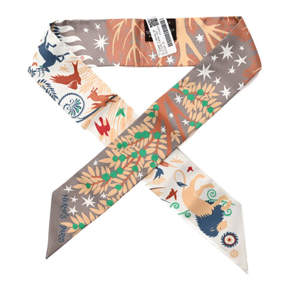 Hermes Silk Le Charme D Orphee Twilly Etoupe Creme Vert 1 of 4