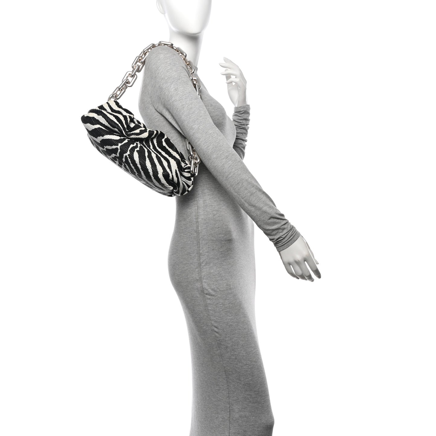 Nappa Zebra Print The Pouch Chain White Black