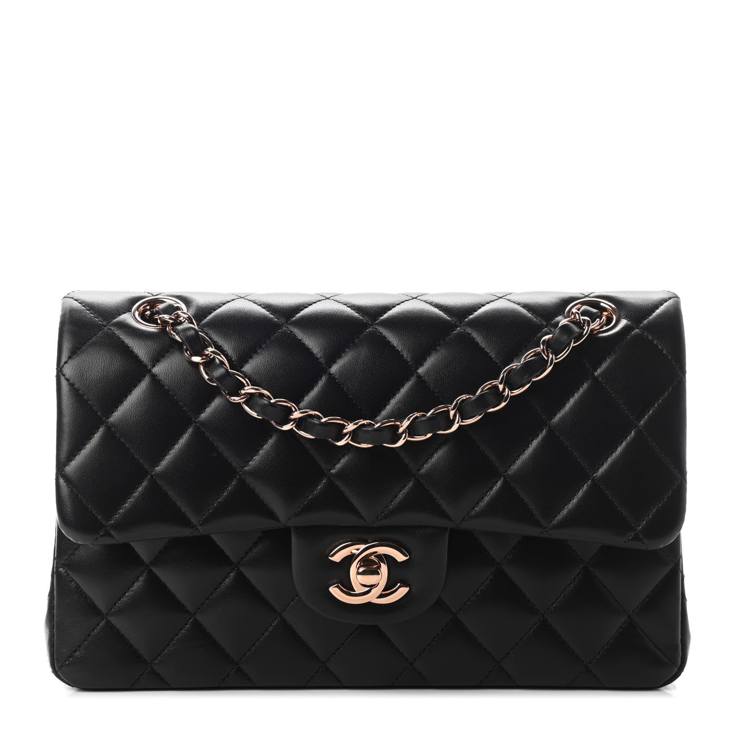Chanel Lambskin Quilted Small Double Flap Black 1 of 8