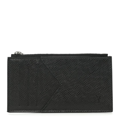 Louis Vuitton Taiga Coin Card Holder Black 1 of 6