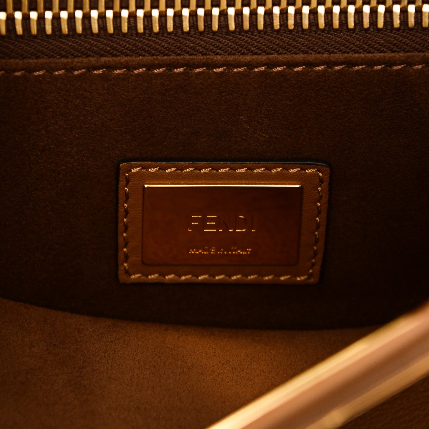 Calfskin Lace Up Large Peekaboo Iconic Satchel Cognac