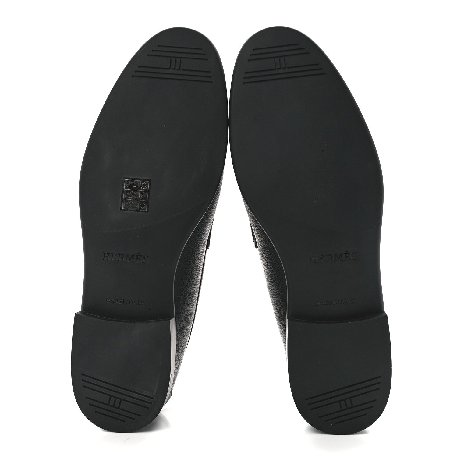 Hermes Grained Calfskin Mens Duke Loafer 43 Black 5 of 9