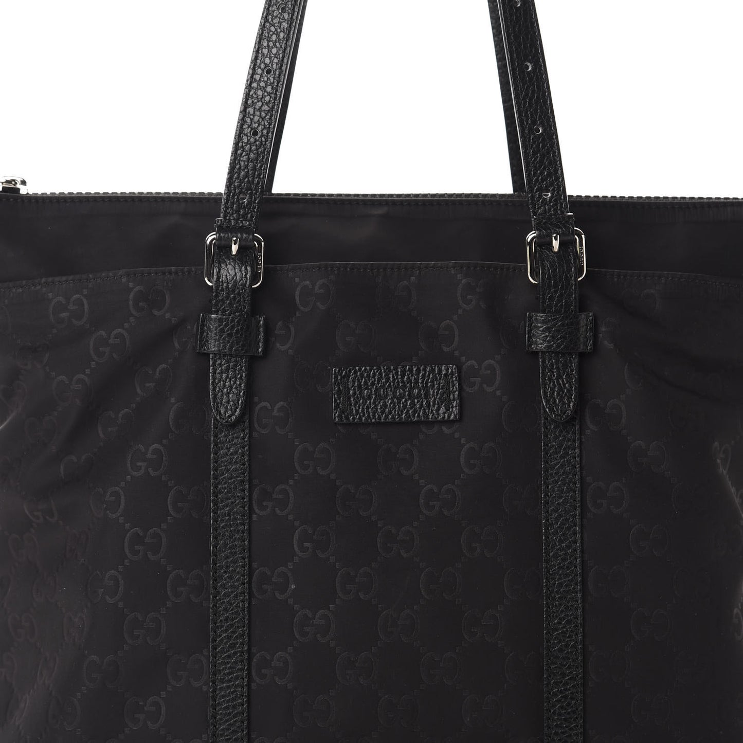 Nylon Monogram Medium Vertical Tote Black