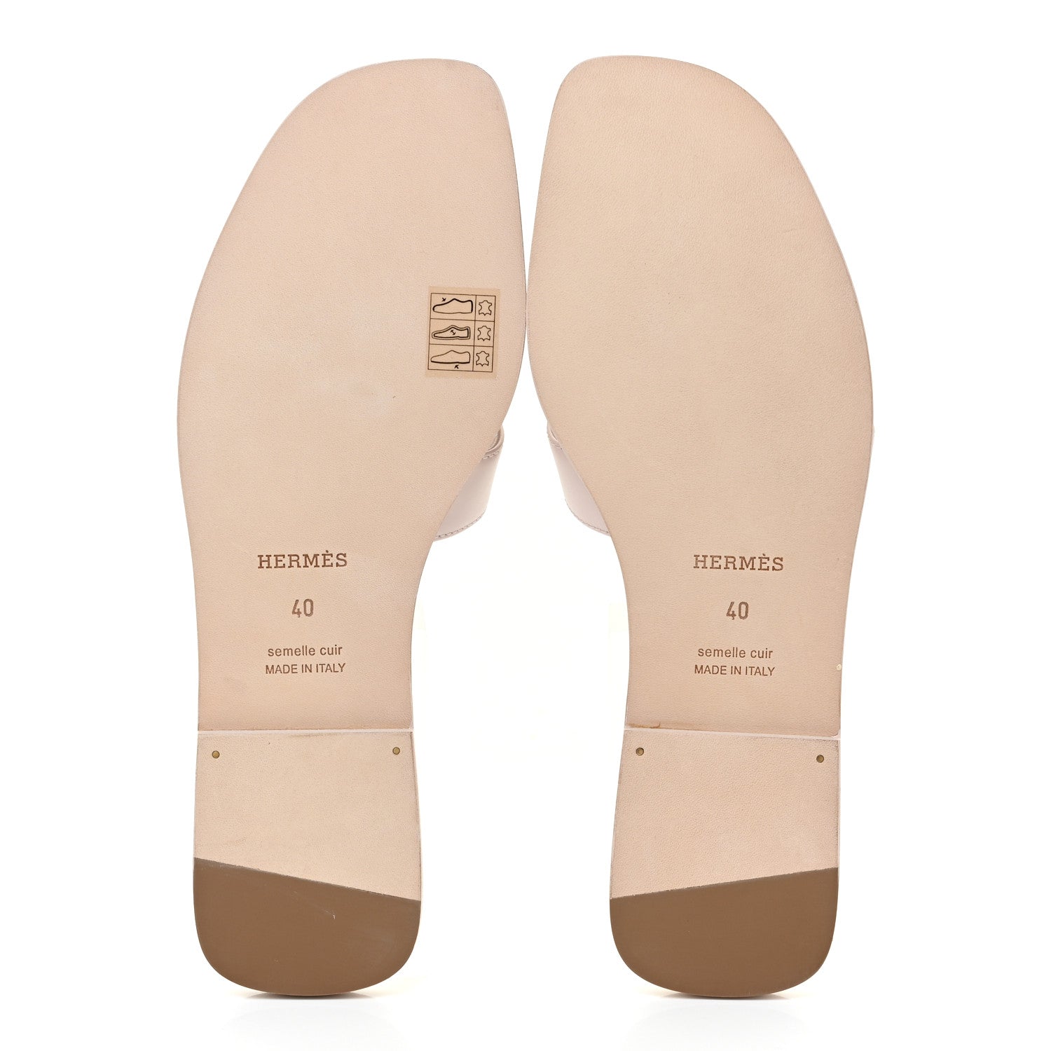 Hermes Box Calfskin Oran Sandals 40 Rose Pale 5 of 17