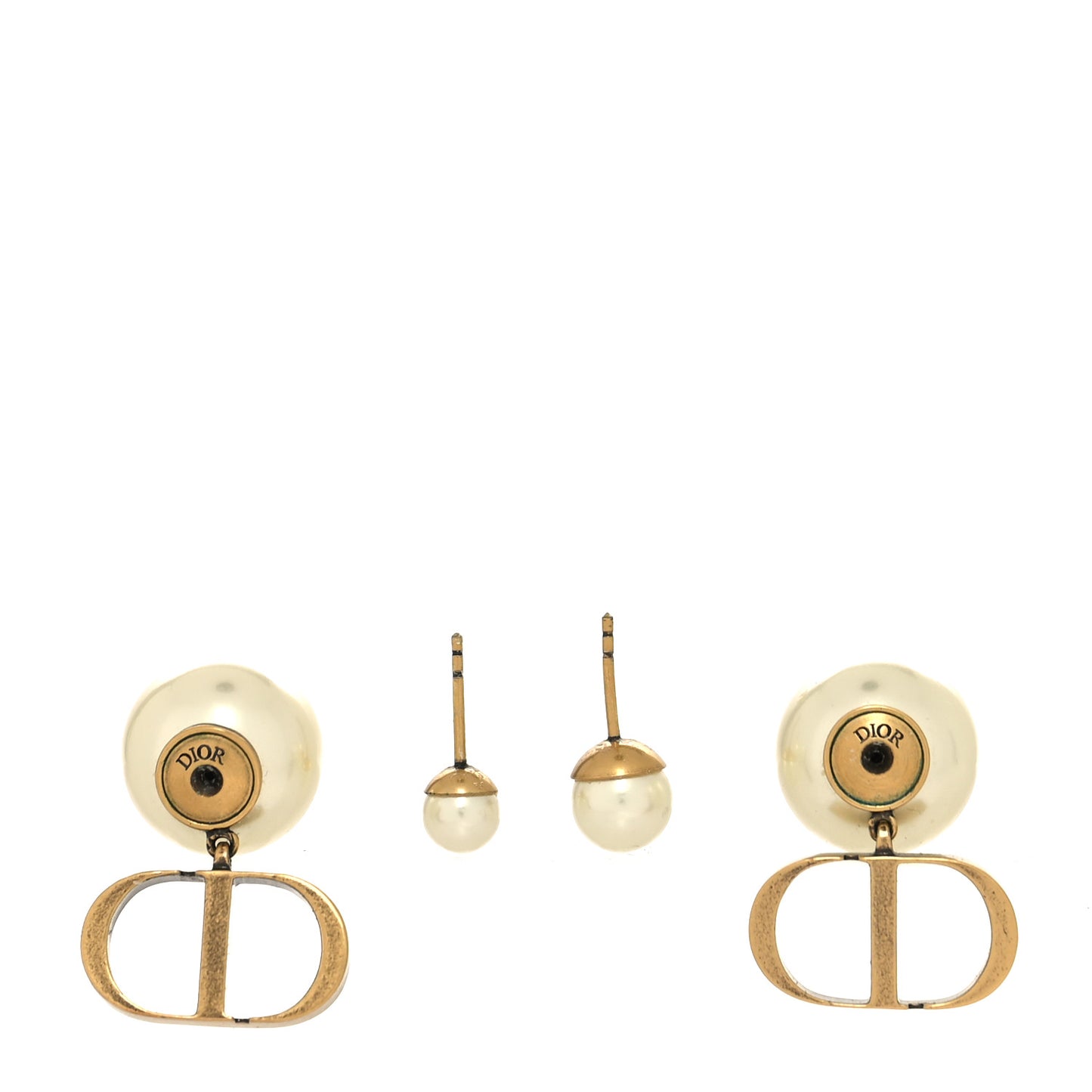 Pearl Logo Earrings Gold
