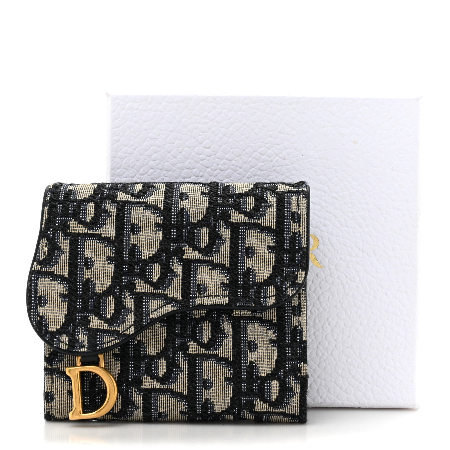 Oblique Saddle Lotus Wallet Blue