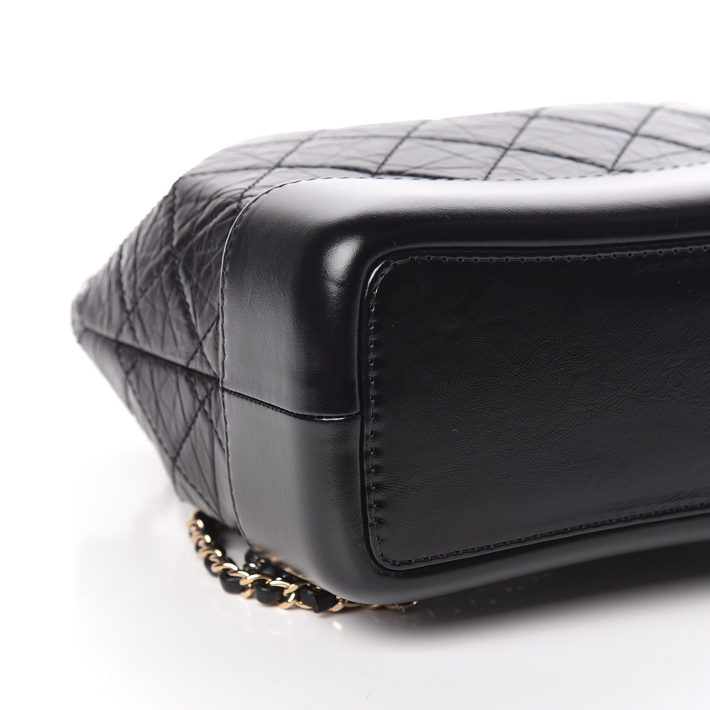 Aged Calfskin Quilted Small Gabrielle Backpack Black