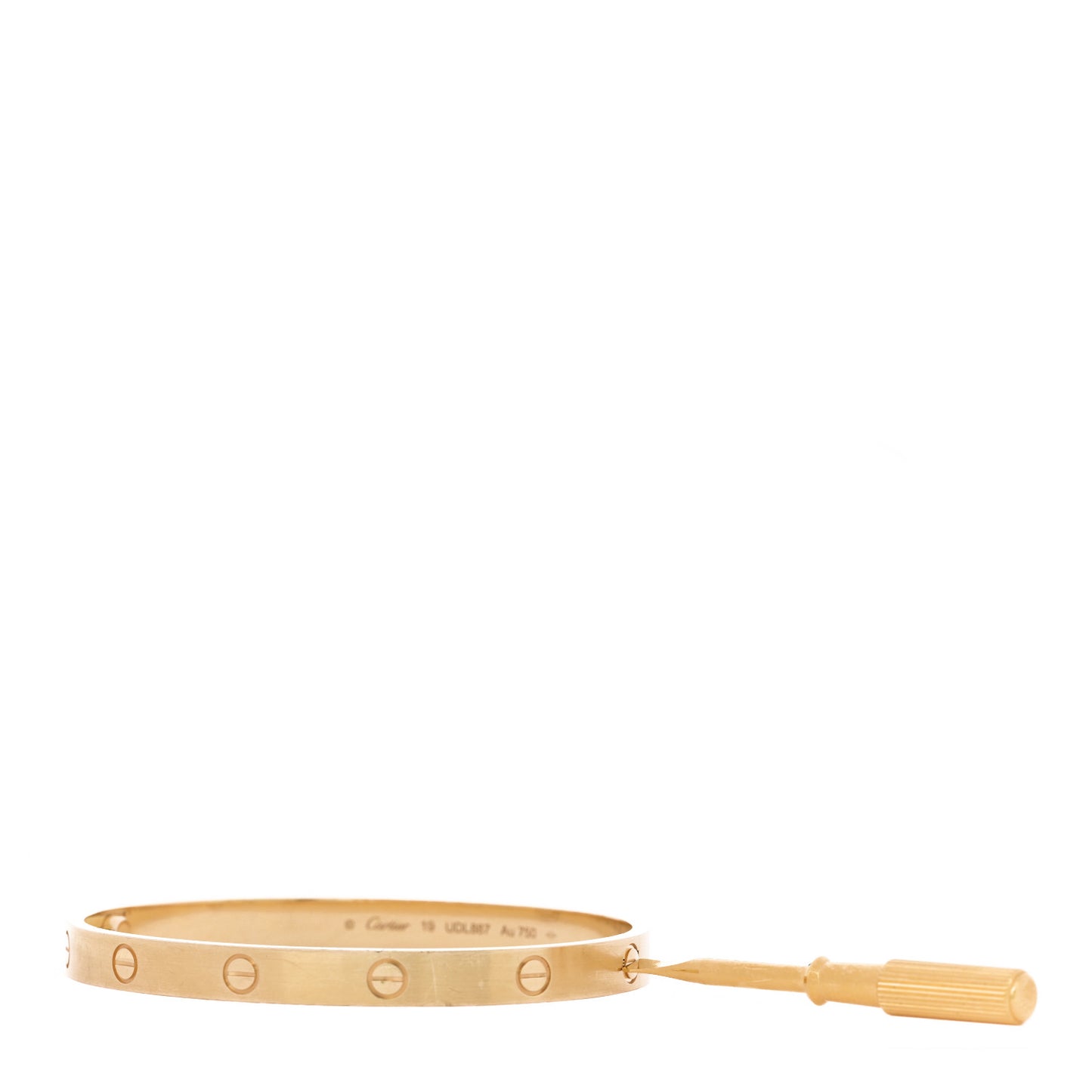 18K Yellow Gold Brushed Finish LOVE Bracelet 19