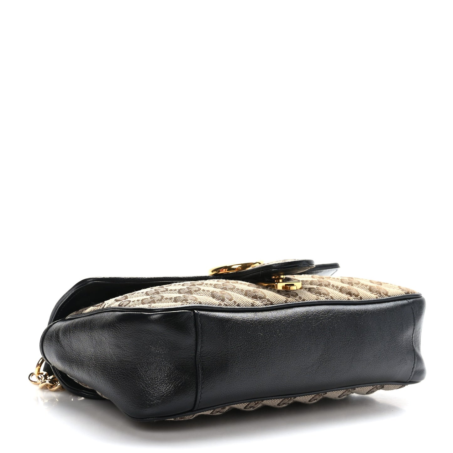 Monogram Matelasse Diagonal Small GG Marmont Shoulder Bag Beige Black