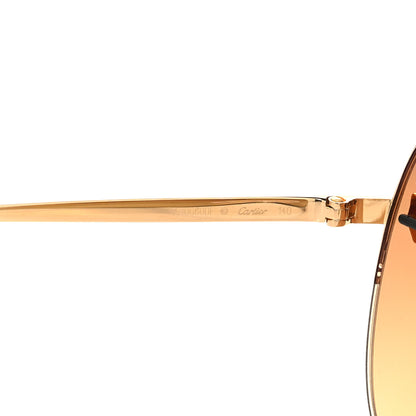 Cartier Santos de Cartier Aviator Sunglasses CT0065S Gold 5 of 7