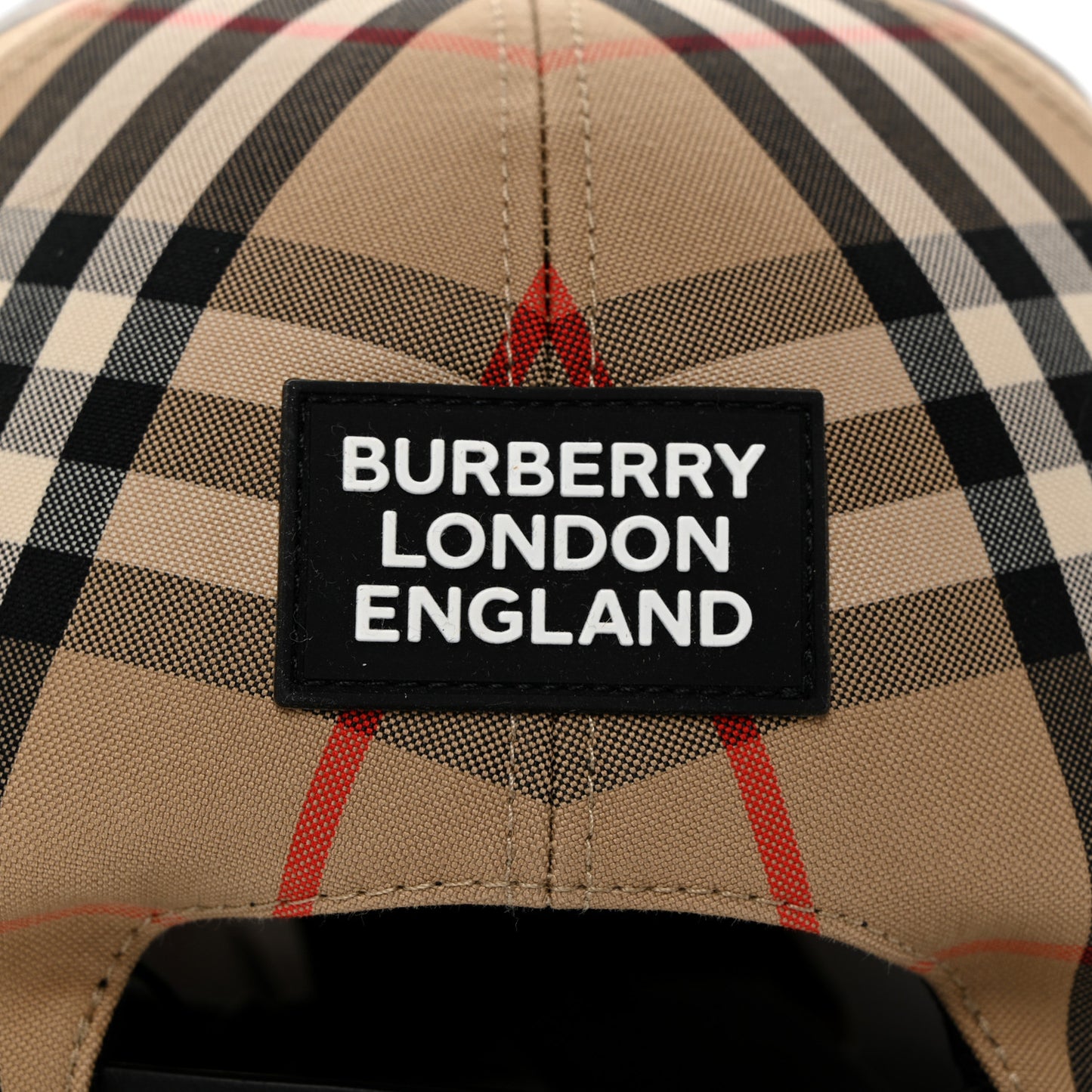Cotton Vintage Check Baseball Hat L Archive Beige