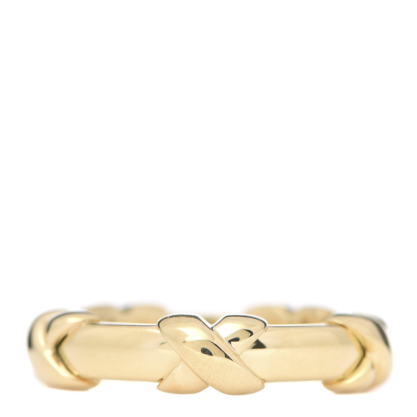 18K Yellow Gold Signature X Band Ring 48 4.5