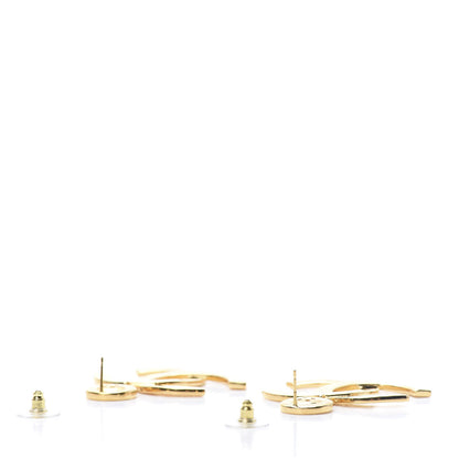 Chanel Metal Large Paris Button Earrings Gold 3 of 5