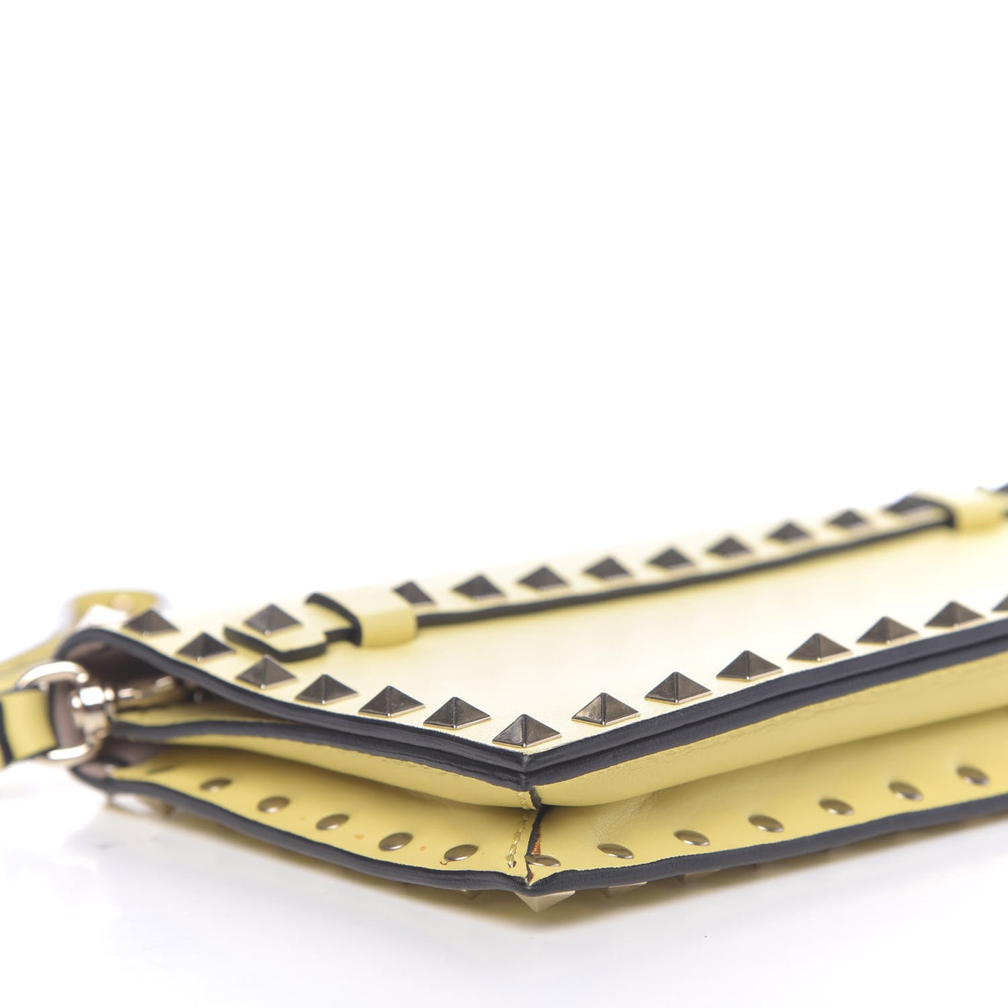 Nappa Small Rockstud Wristlet Clutch Light Yellow