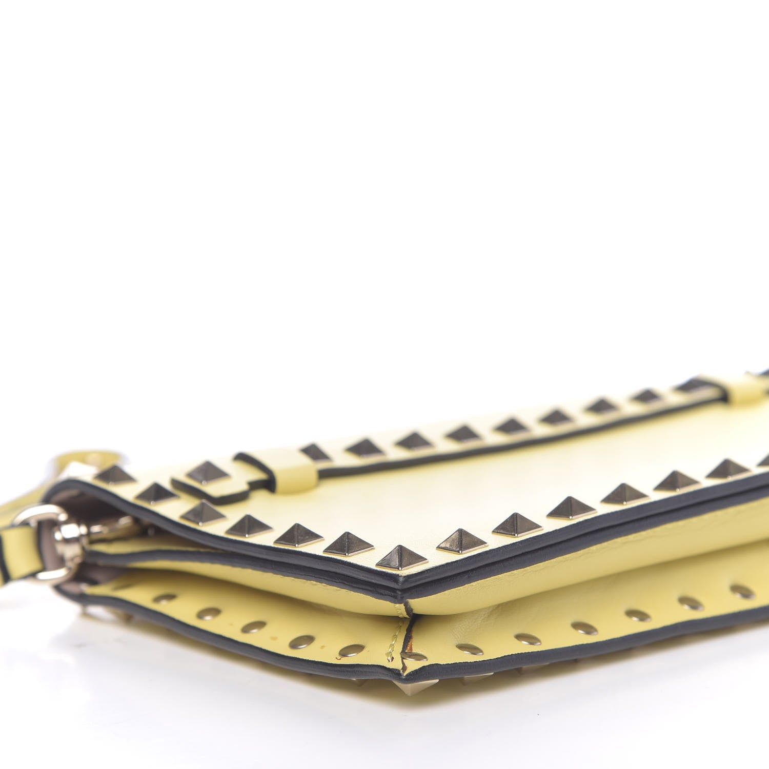 Valentino Garavani Nappa Small Rockstud Wristlet Clutch Light Yellow 8 of 12