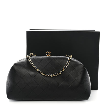 Chanel Lambskin Stitched Clutch With Chain Black 11 of 11
