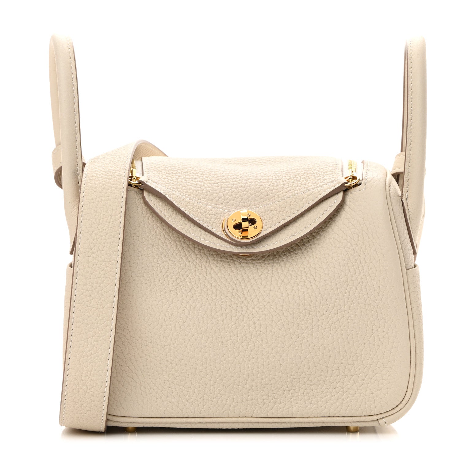 Hermes Taurillon Clemence Mini Lindy 20 Craie 1 of 11