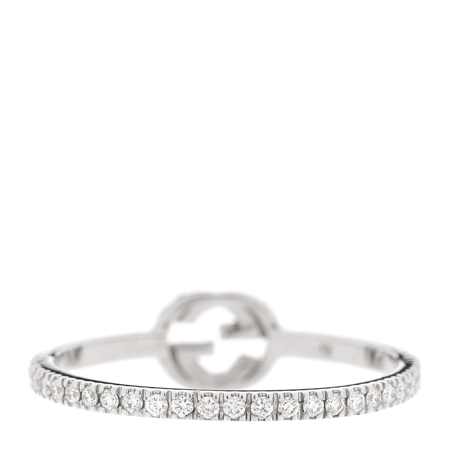 18K White Gold Diamond Interlocking G Ring 53 6.25