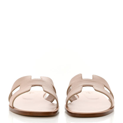 Hermes Box Calfskin Oran Sandals 39 Beige Nude 2 of 9