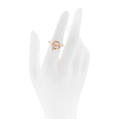 Hermes 18K Rose Gold Diamond PM Echappee Ring 52 6 2 of 5