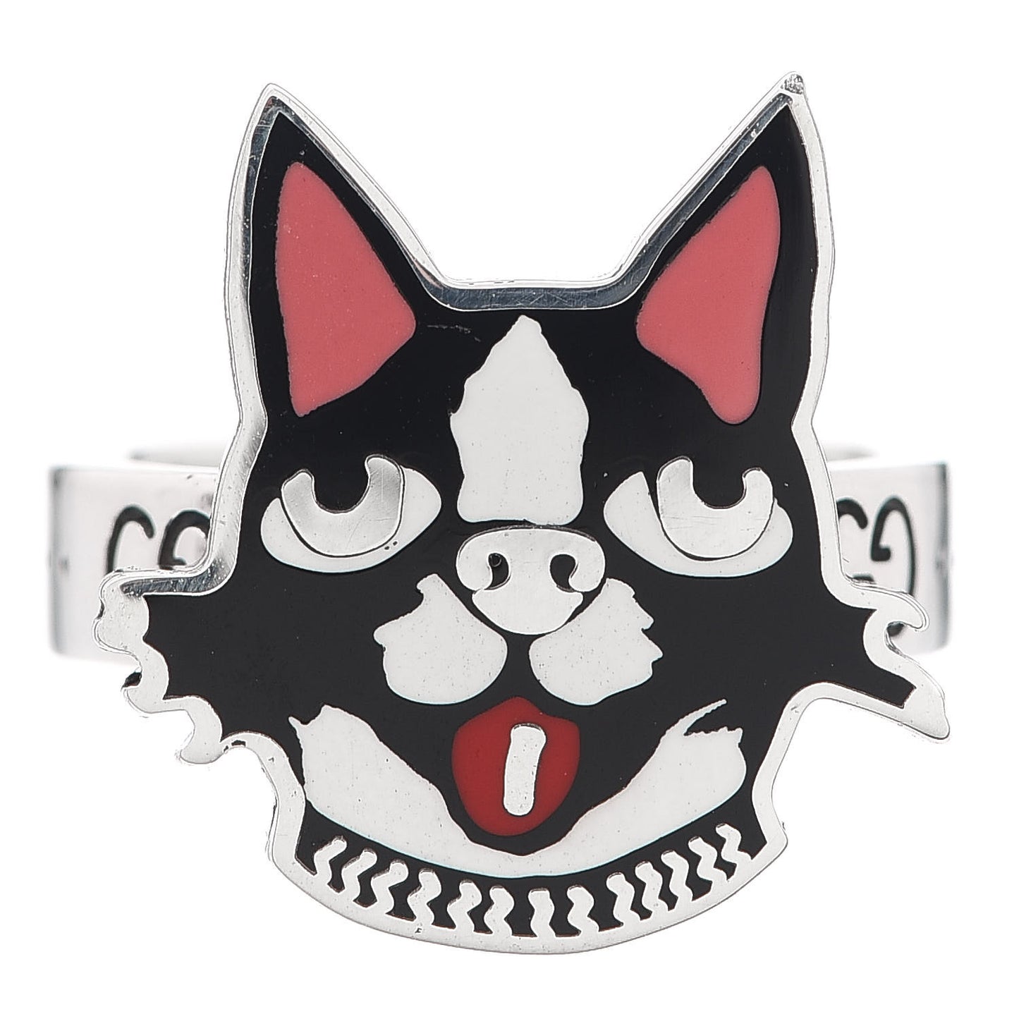 Sterling Silver Enamel Bosco Ring 58 8.25