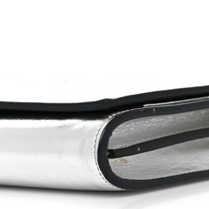 Saint Laurent Metallic Crinkled Calfskin Belle de Jour Chain Clutch Silver 12 of 16