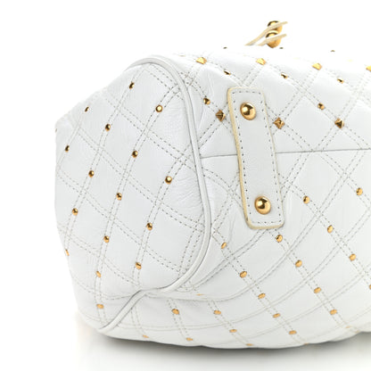 Marc Jacobs Calfskin Quilted Studded Stam White 8 of 11
