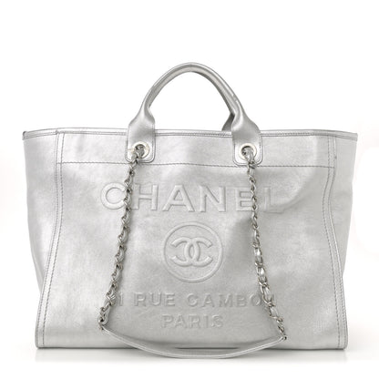 Chanel Metallic Calfskin Medium Deauville Tote Silver 2 of 27