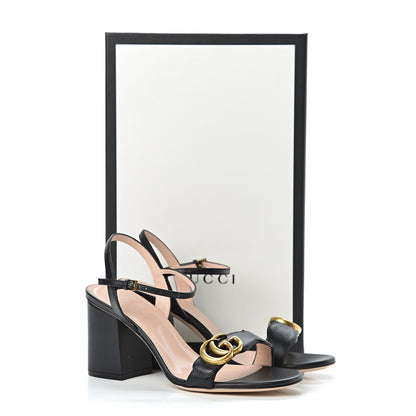Gucci Lifford Calfskin GG Marmont Ankle Wrap 75mm Sandals 36 Black 9 of 9