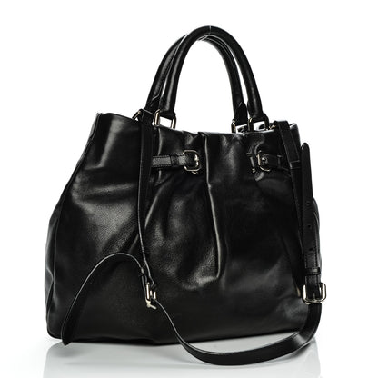 Prada Deerskin Shoulder Bag Black 3 of 8