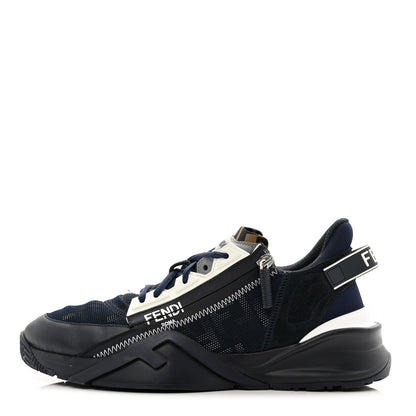 Fendi Nylon Lycra FF Mens Fendi Flow Low Top Sneakers 7 Black Navy 1 of 9