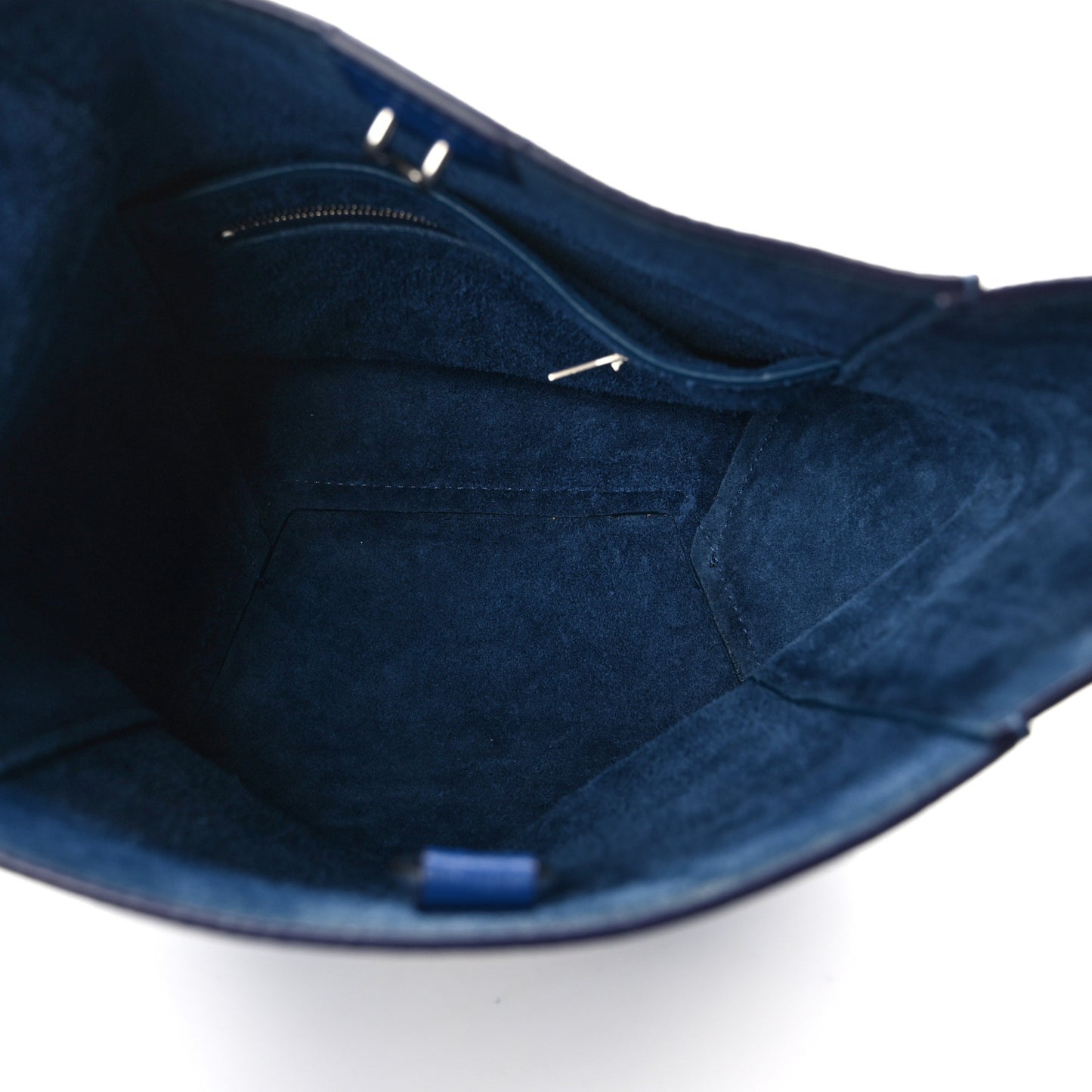Soft Grained Calfskin Small Sangle Bucket Bag Blue