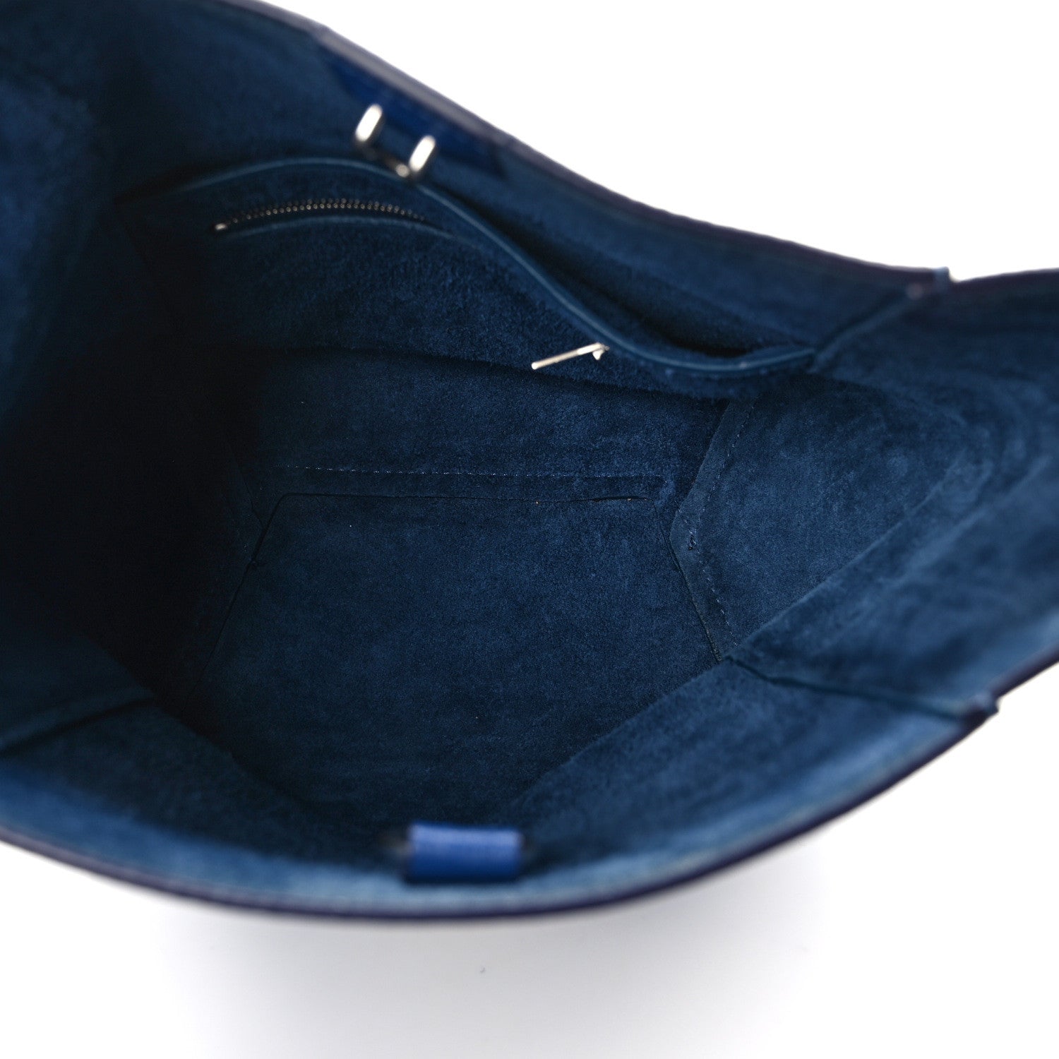 Celine Soft Grained Calfskin Small Sangle Bucket Bag Blue 4 of 11