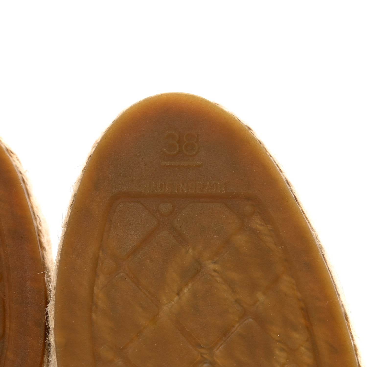 Chanel Lambskin Canvas Cap Toe Lace Up Espadrilles 38 Beige Black 6 of 9