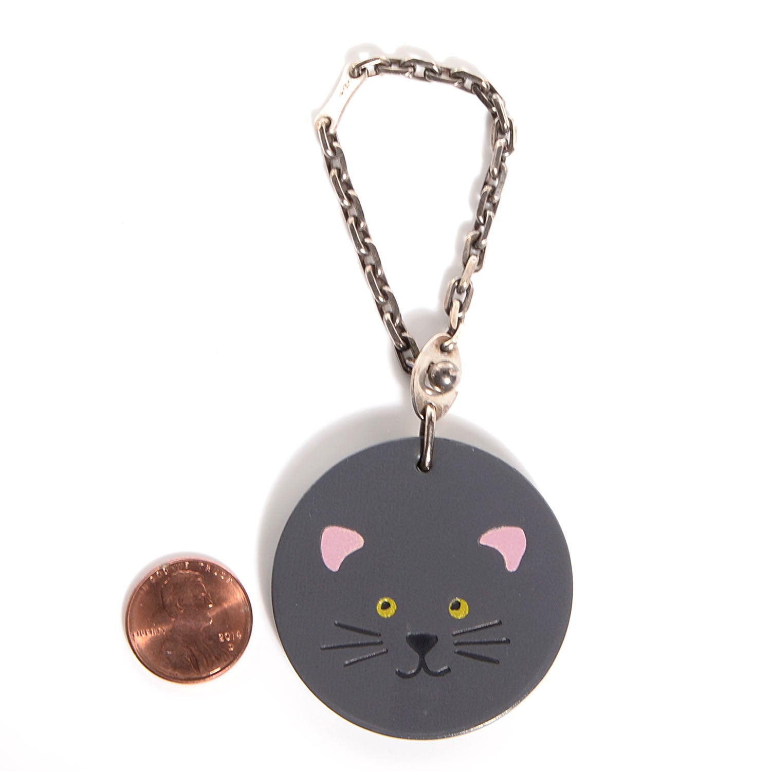 Hermes Veau Box Kitty Cat Key Chain Bag Charm 2 of 5