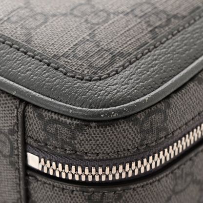 Gucci GG Supreme Monogram Textured Dollar Calfskin Small Ophidia Top Handle Shoulder Grey Black Graphite Grey 11 of 15