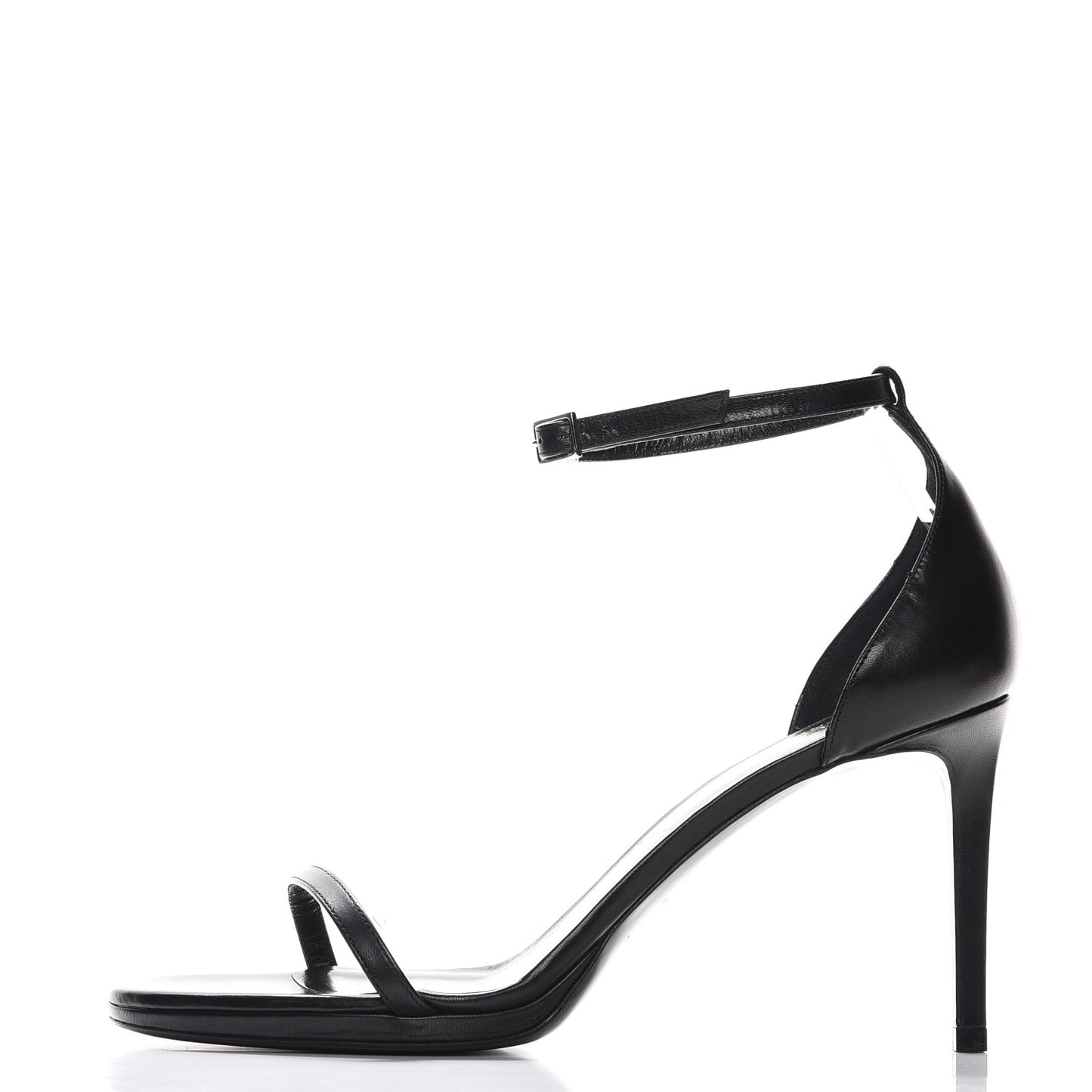Calfskin Jane 80 Ankle Strap Sandals 40 Black