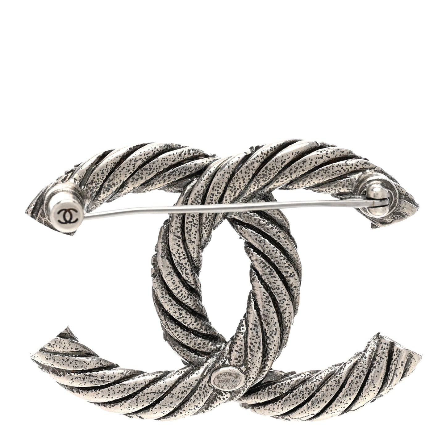 Ruthenium Twisted CC Brooch