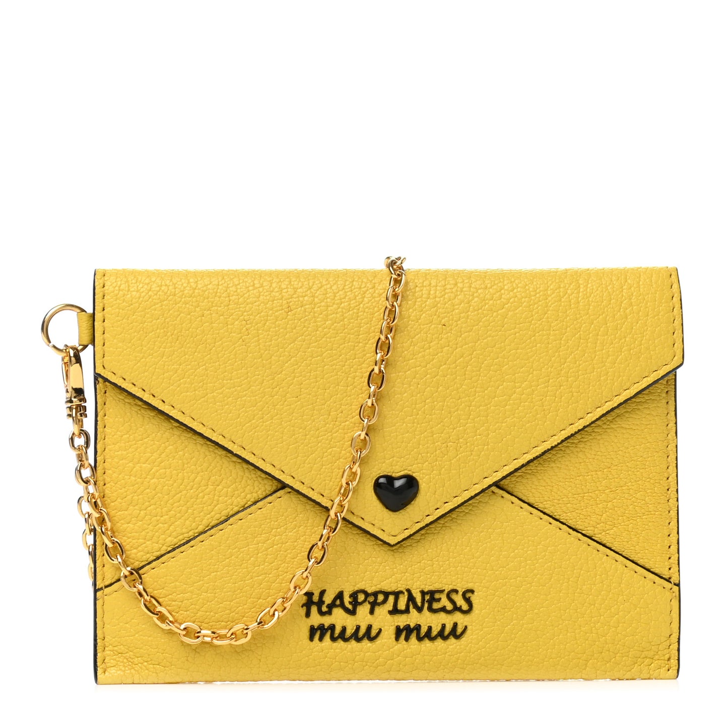 Goatskin Madras Forever Envelope Chain Pouch Yellow