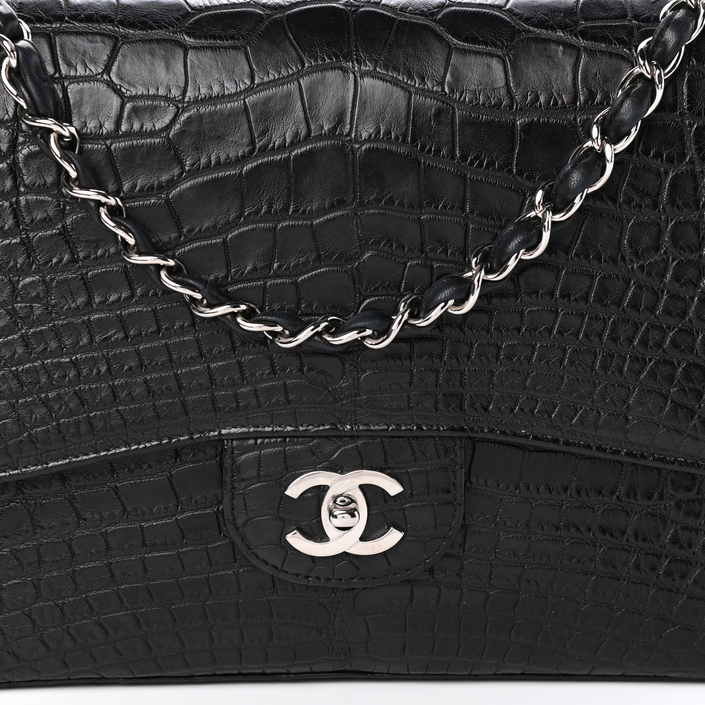 Alligator Jumbo Single Flap Black
