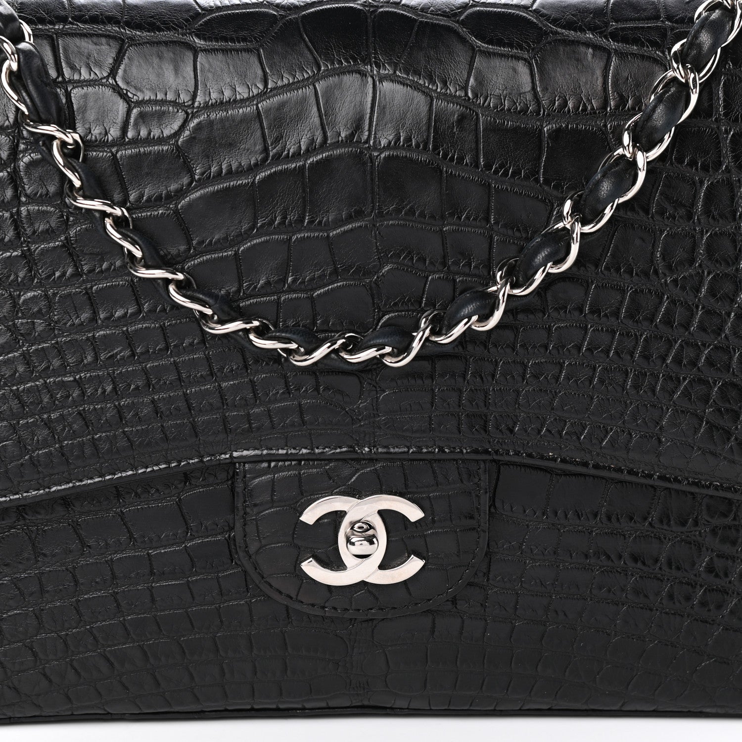 Chanel Alligator Jumbo Single Flap Black 8 of 10