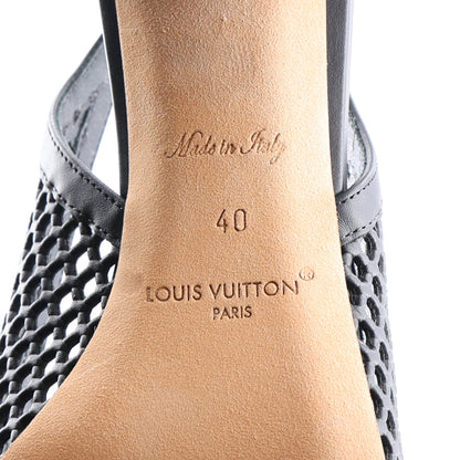 Louis Vuitton Calfskin Perforated Shake Slingback Pumps 40 Black 8 of 9