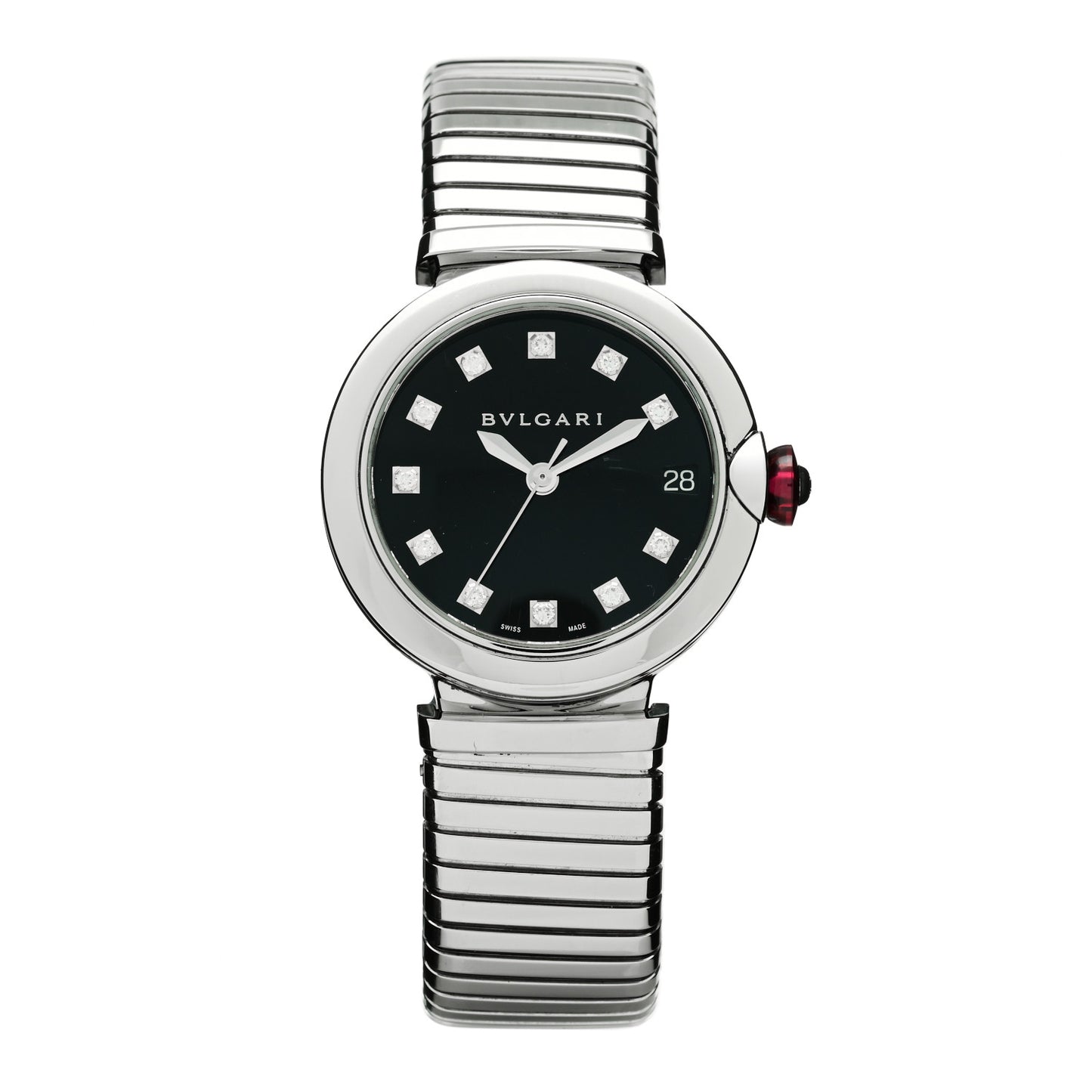 Stainless Steel Diamond 33mm Lucea Automatic Watch Black