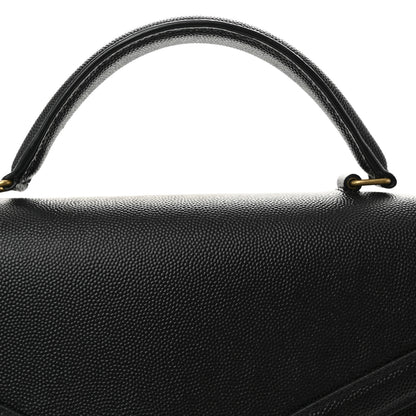 Saint Laurent Grain de Poudre Medium Classic Monogram Cassandra Top Handle Black 7 of 9