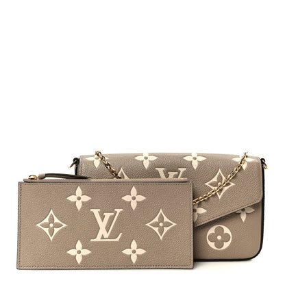 Louis Vuitton Empreinte Monogram Giant Felicie Pochette Tourterelle Creme 2 of 12