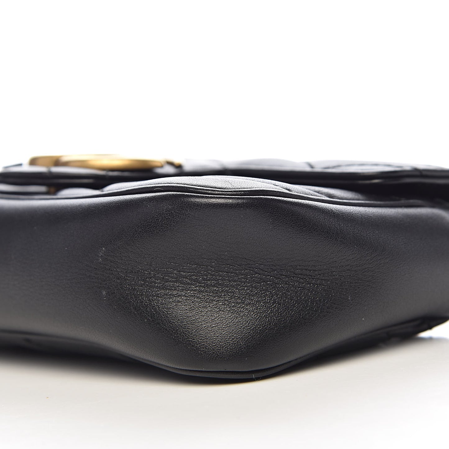 Calfskin Matelasse Super Mini GG Marmont Shoulder Bag Black
